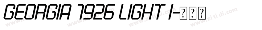 Georgia 1926 Light I字体转换